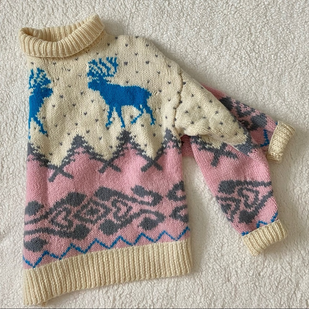 Adorable Vintage Obermeyer Reindeer Sweater